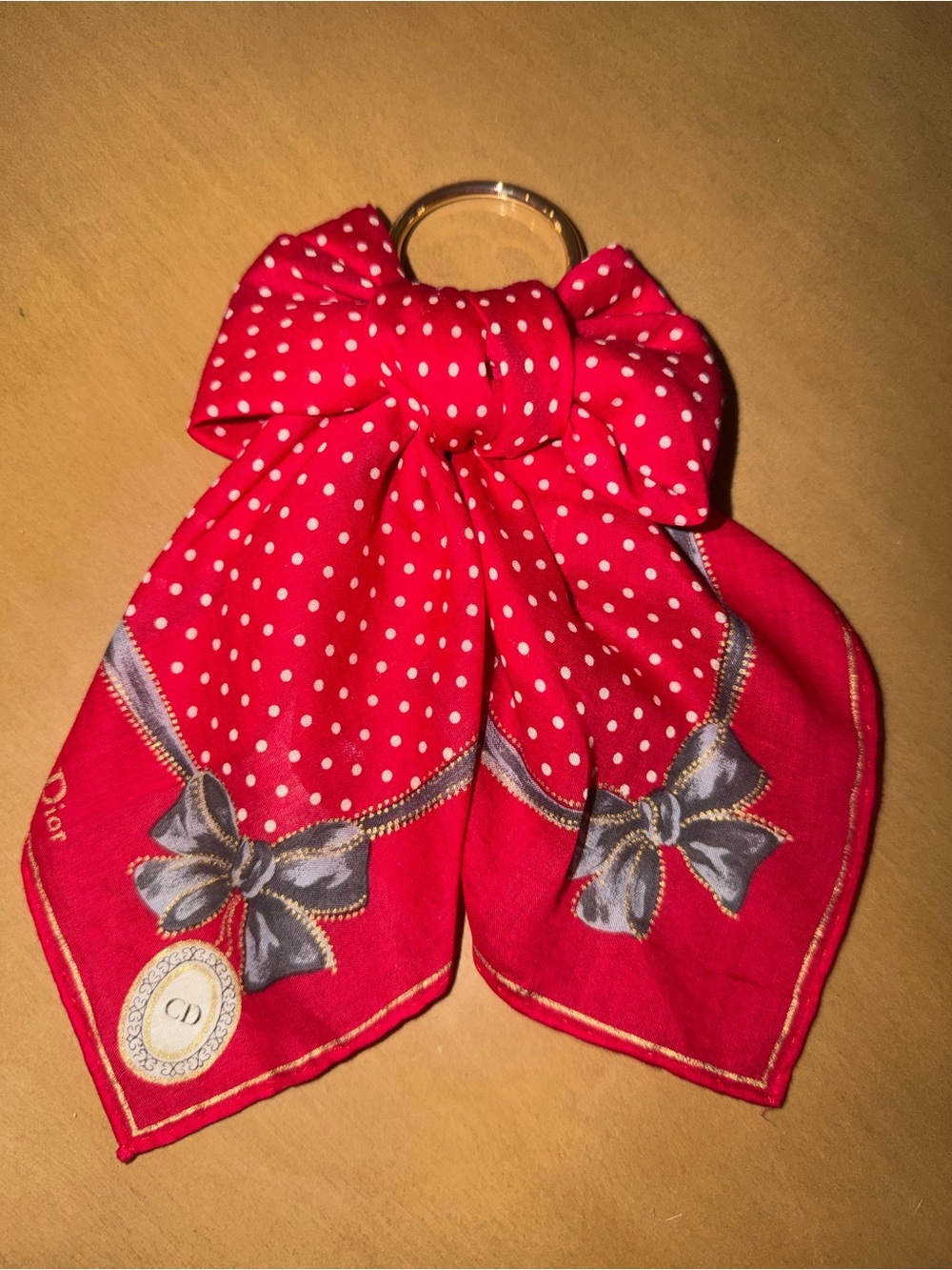 Christian Dior bow scarf / hair clip